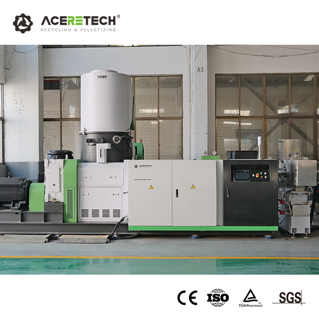 شهادات ACS-H CE ISO لإعادة تدوير البلاستيك آلة تكوير الطارد ذات المسمار الواحد مع شركة Siemens Plc